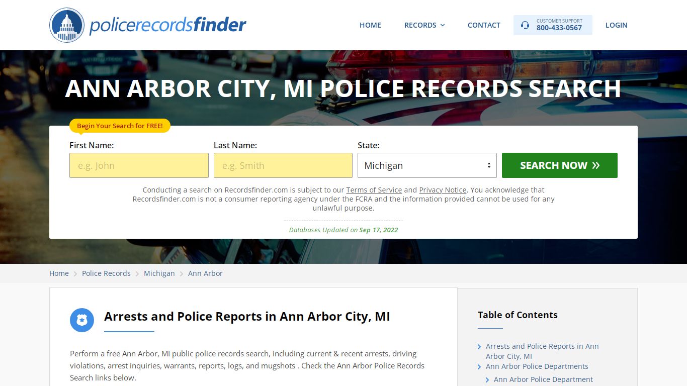 Ann Arbor, Washtenaw County, MI Police Reports & Police Department Records